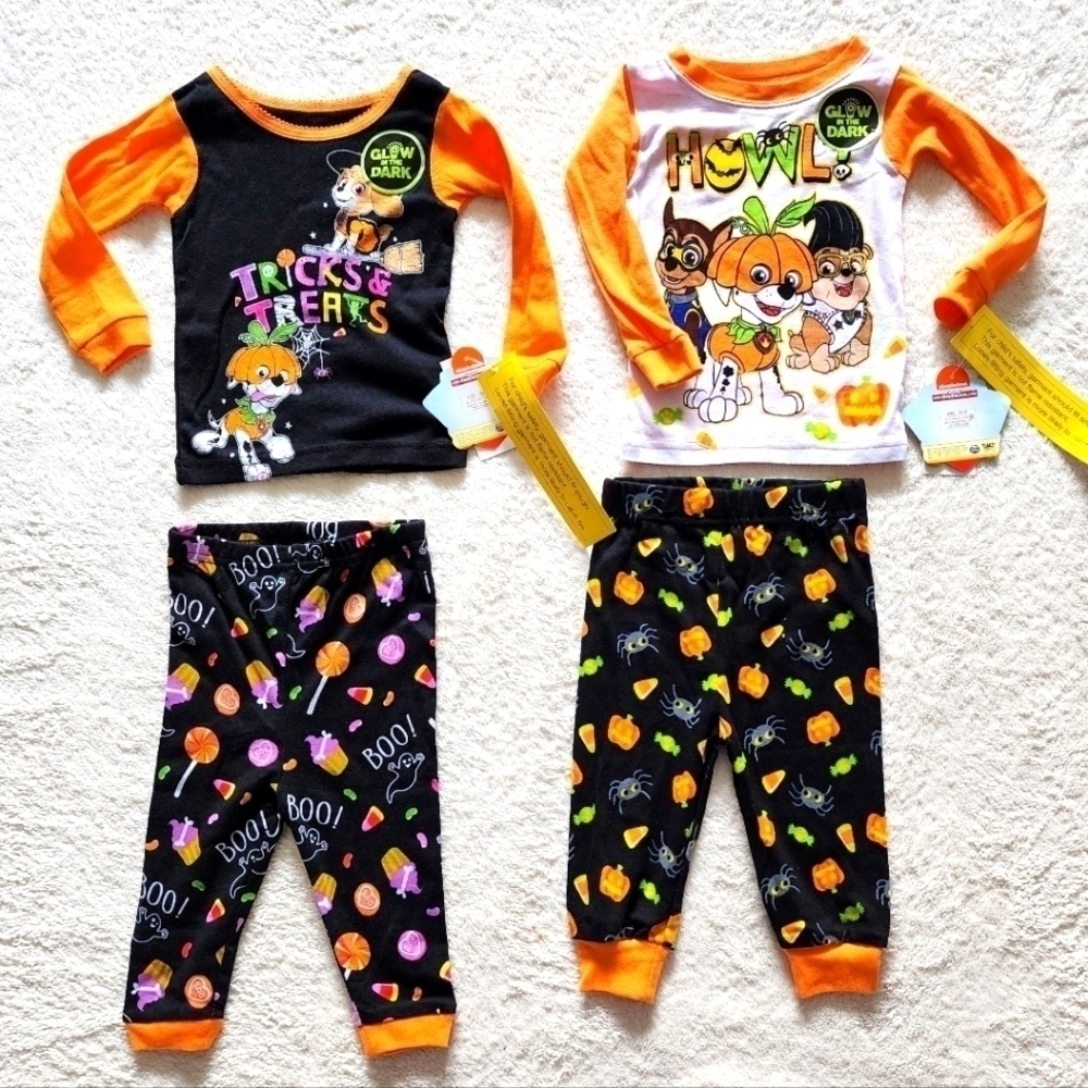 New Halloween Paw patrol pajamas bundle size 12 months